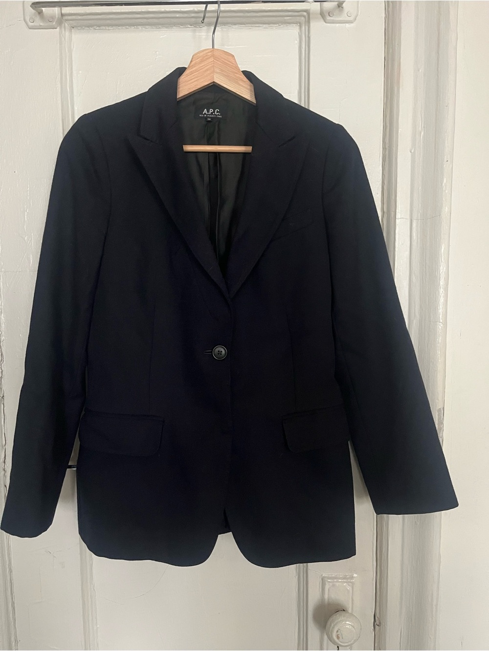 A.P.C. Women's Navy Wool Blazer